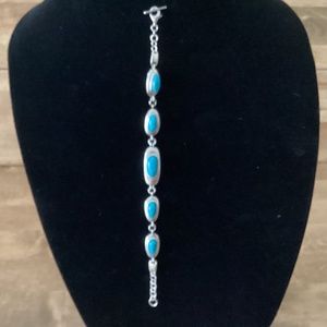 Vintage WK designer  .925 Silver & Navajo Turquoise Bracelet